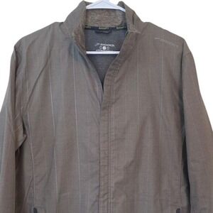 Brooks Running Jacket Men's M‎ Gray Pinstripe Lightweight Performance